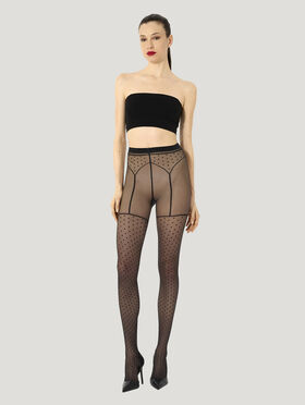 DOTTED GARTER BELT TIGHTS