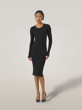 FINE MERINO RIB DRESS