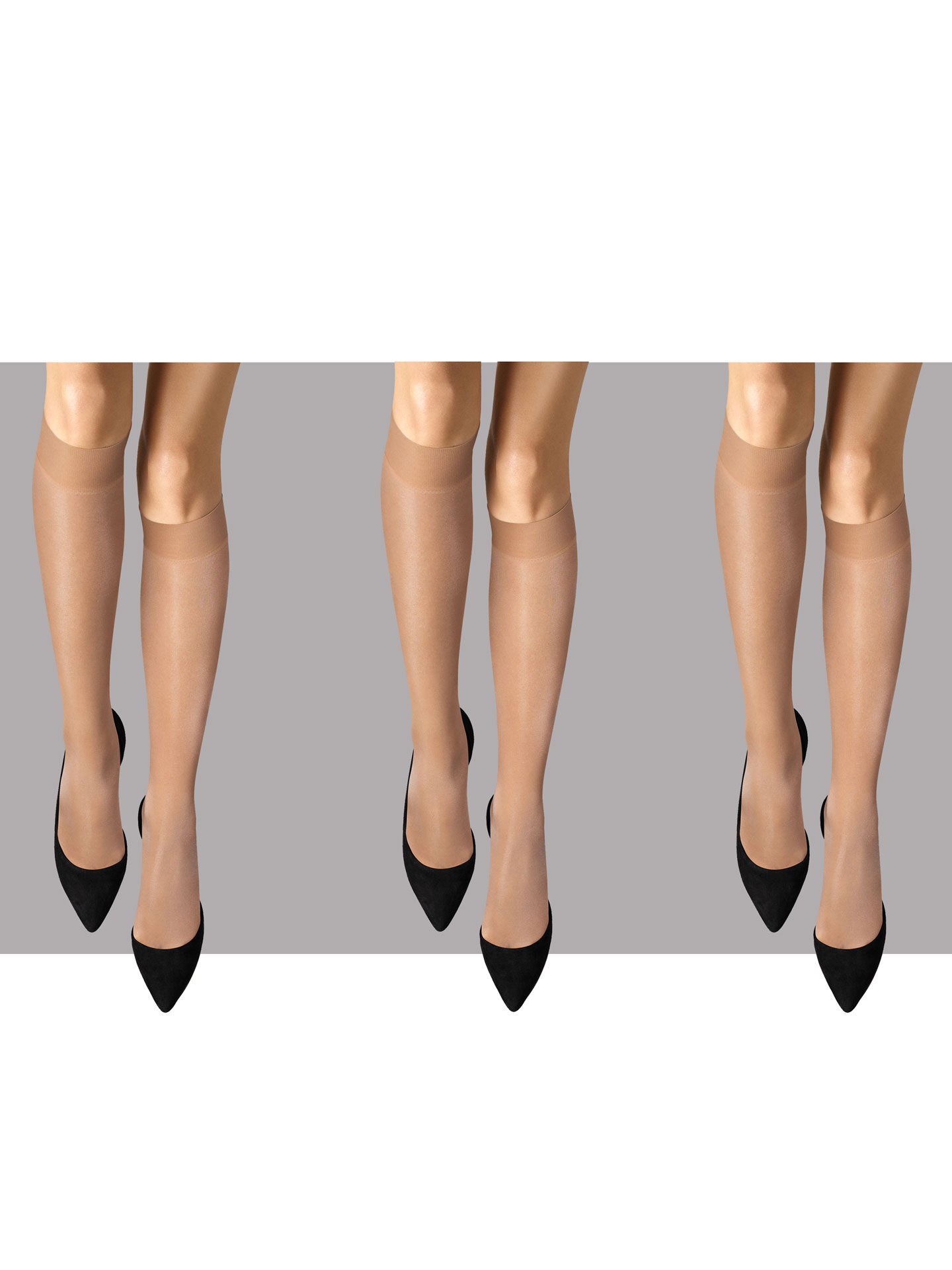 SATIN TOUCH 20 KNEE-HIGHS SET (3 UNITS) SATIN TOUCH 20 KNEE-HIGHS SET (3 UNITS)