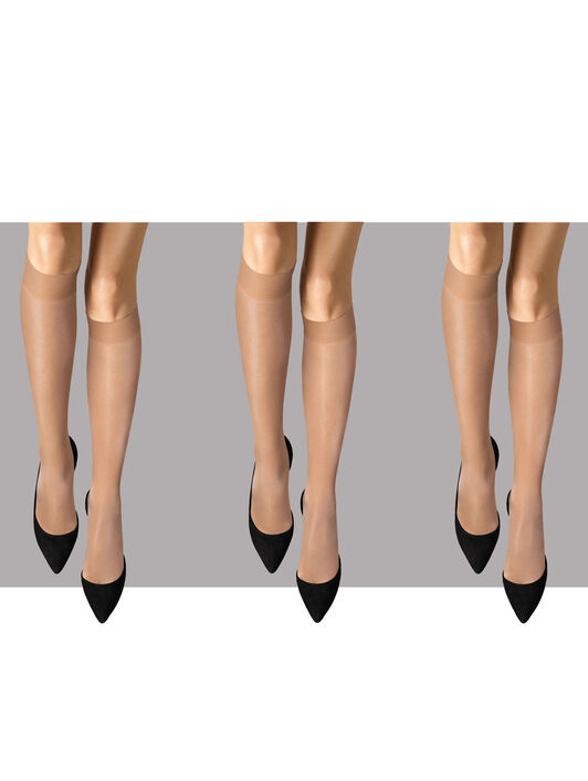 SATIN TOUCH 20 KNEE-HIGHS SET (3 UNITS) SATIN TOUCH 20 KNEE-HIGHS SET (3 UNITS)