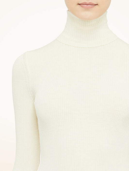 Merino Fine Rib Top Long Sleev