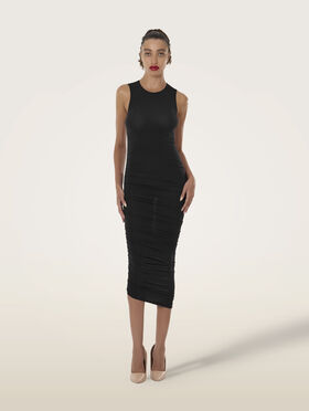 SHEER DRAPE DRESS